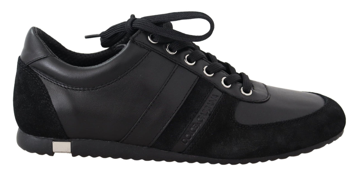 Dolce & Gabbana Elegant Black Leather Sport Sneakers