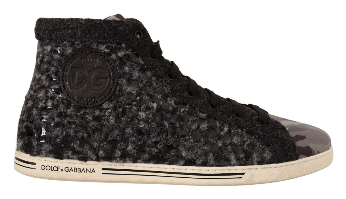 Dolce & Gabbana Elegant Gray High Top Sneakers