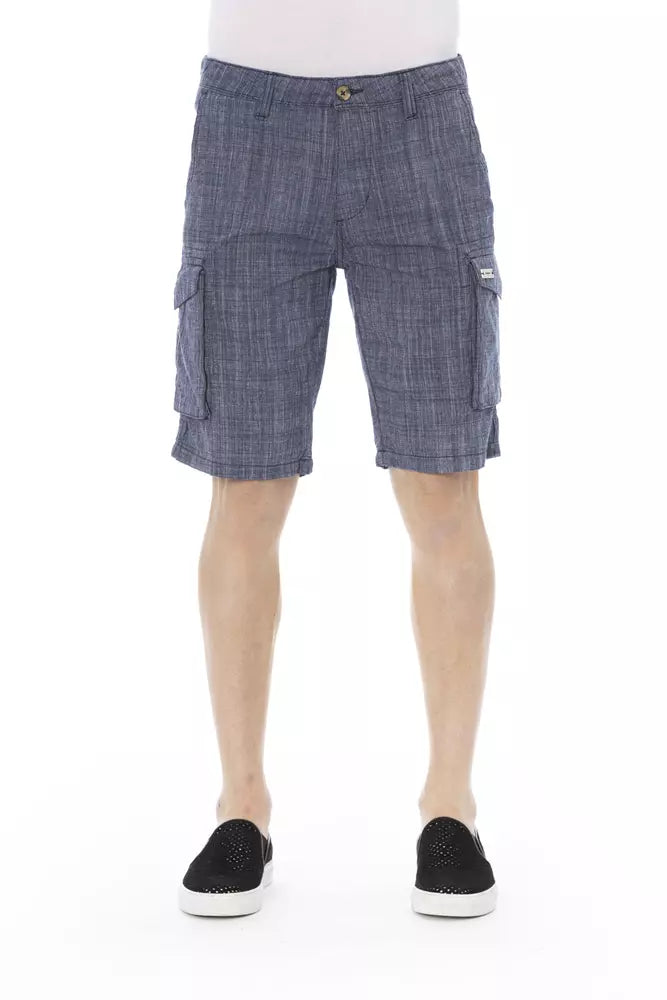 Baldinini Trend Chic Blue Cotton Cargo Shorts