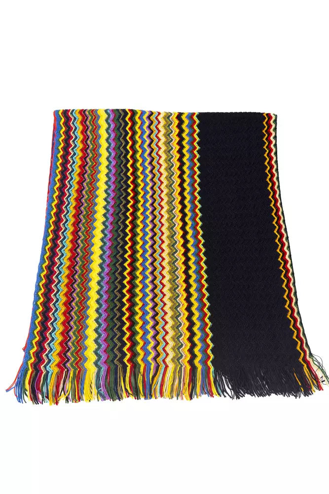 Missoni Elegant Geometric Multicolor Fringed Scarf