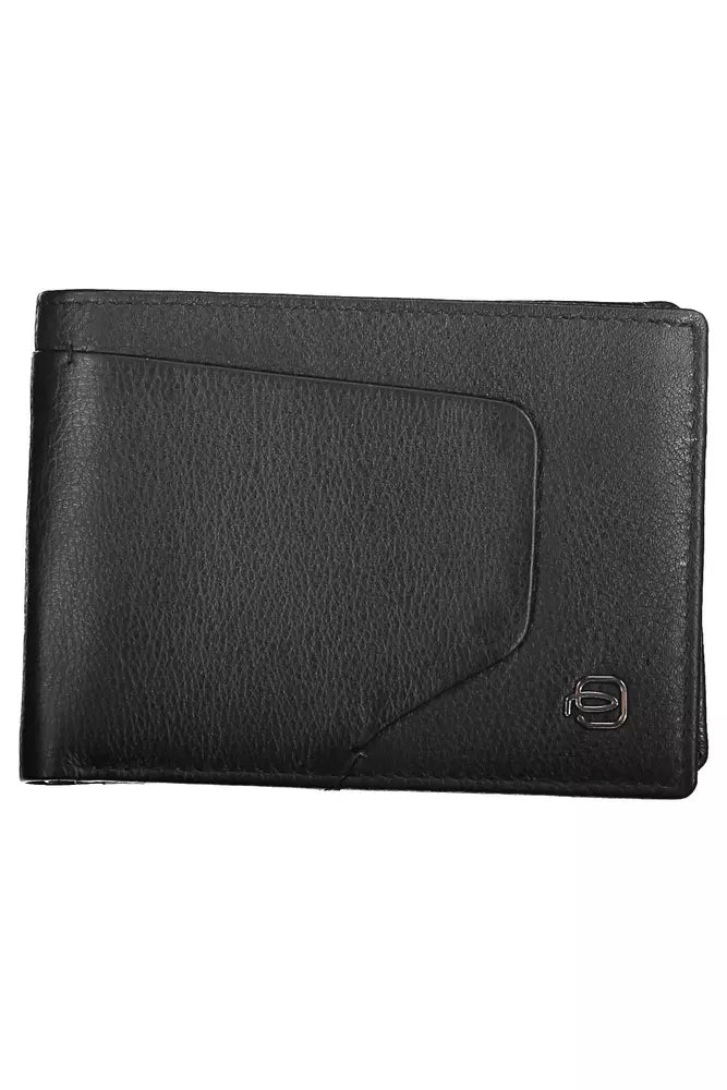 Piquadro Elegant Black Leather Wallet with RFID Blocker