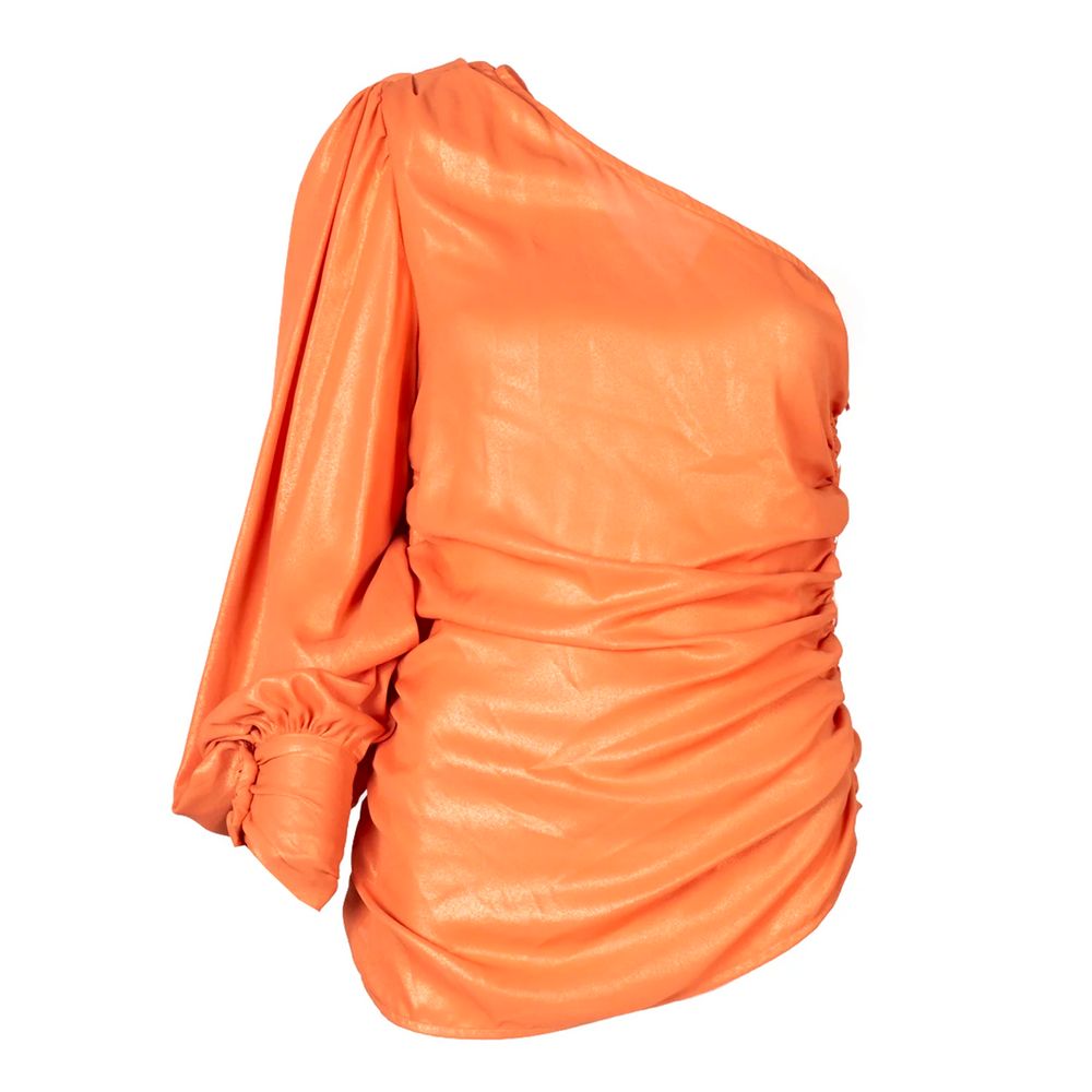 PINKO Chic Orange Laminated Blouse