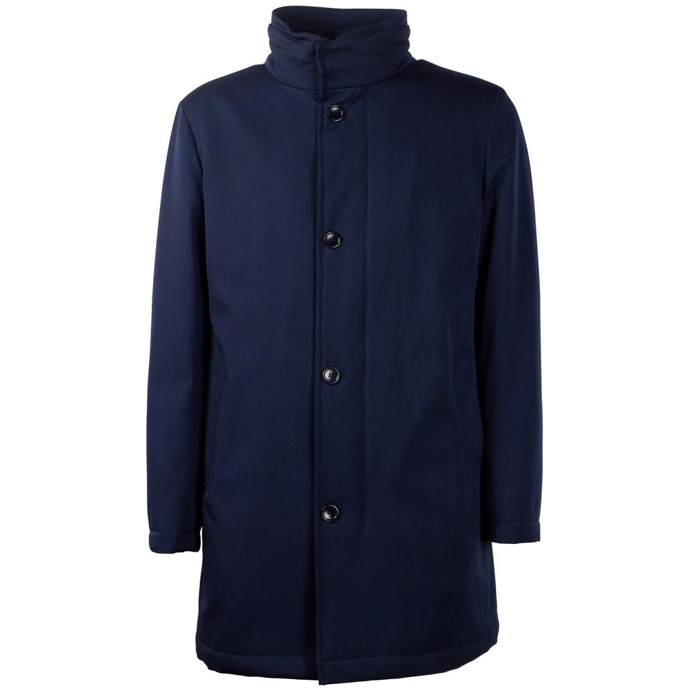 Made in Italy Blue Virgin Wool Men Jacket