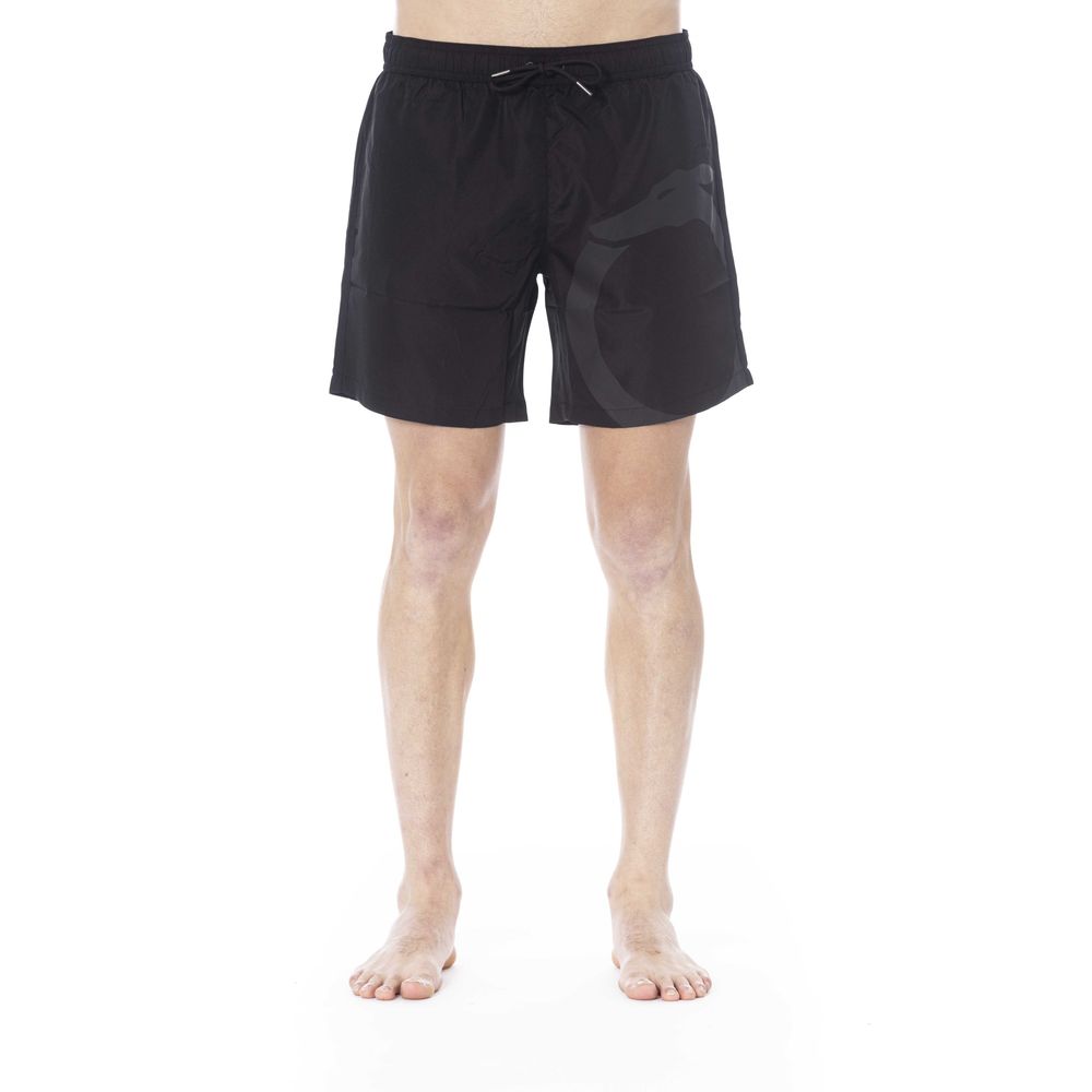 Trussardi Beachwear Black Polyester Swimwear