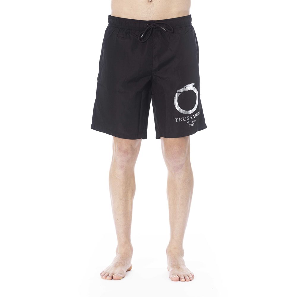 Trussardi Beachwear Black Polyester Swimwear