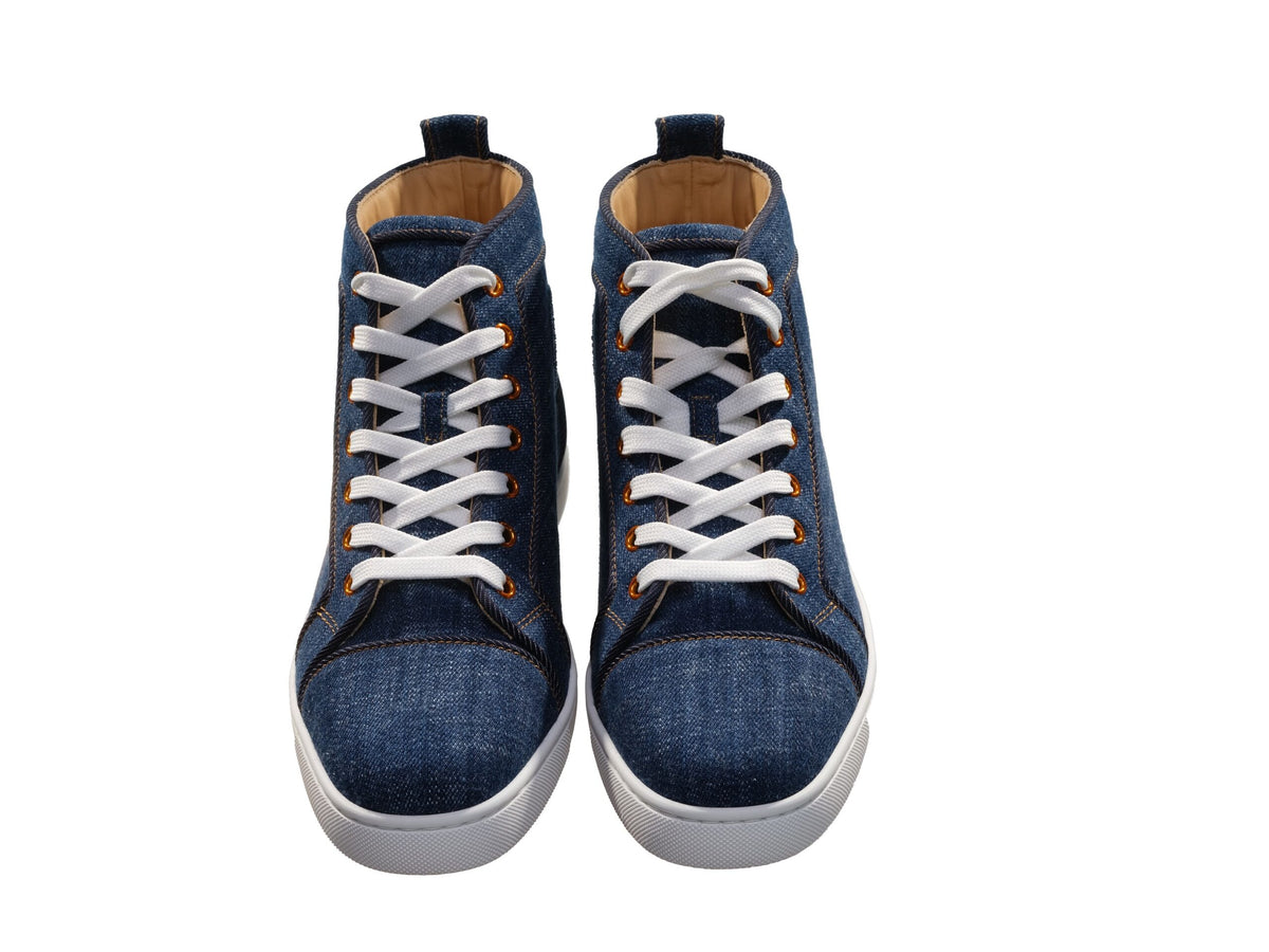 Christian Louboutin Fun Louis Flat Denim High Top Sneakers