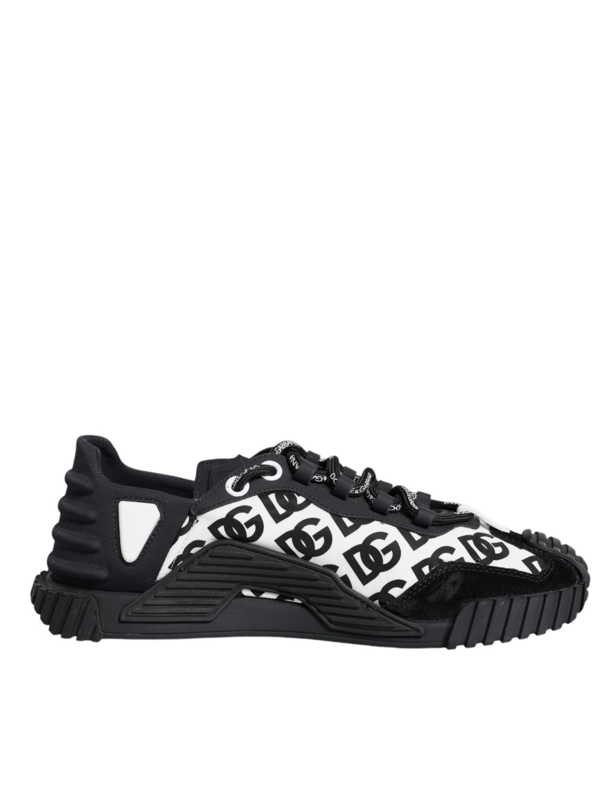 Dolce & Gabbana Black Logo Lace Up Low Top NS1 Sneakers Shoes