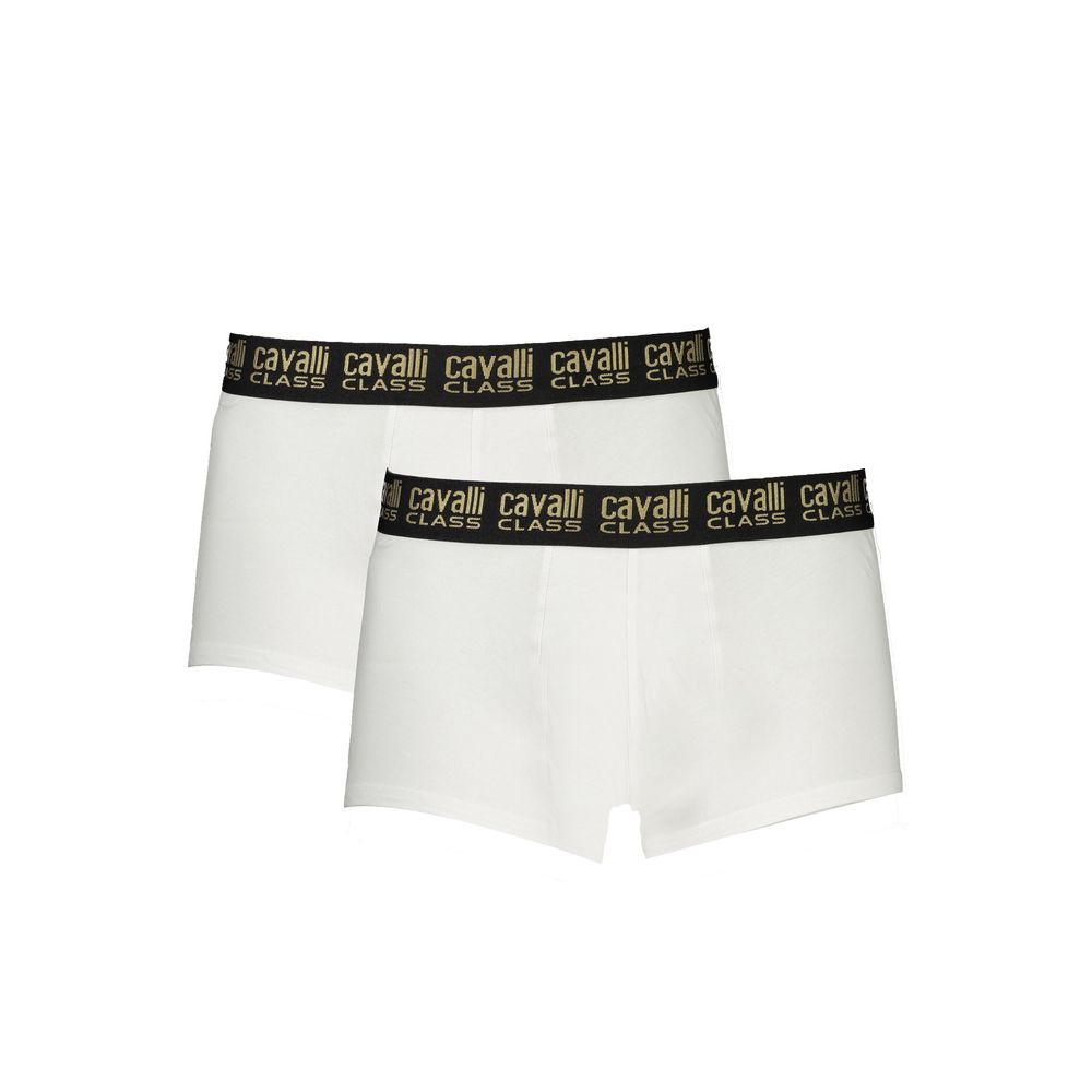 Cavalli Class White Cotton Men Boxer Pair