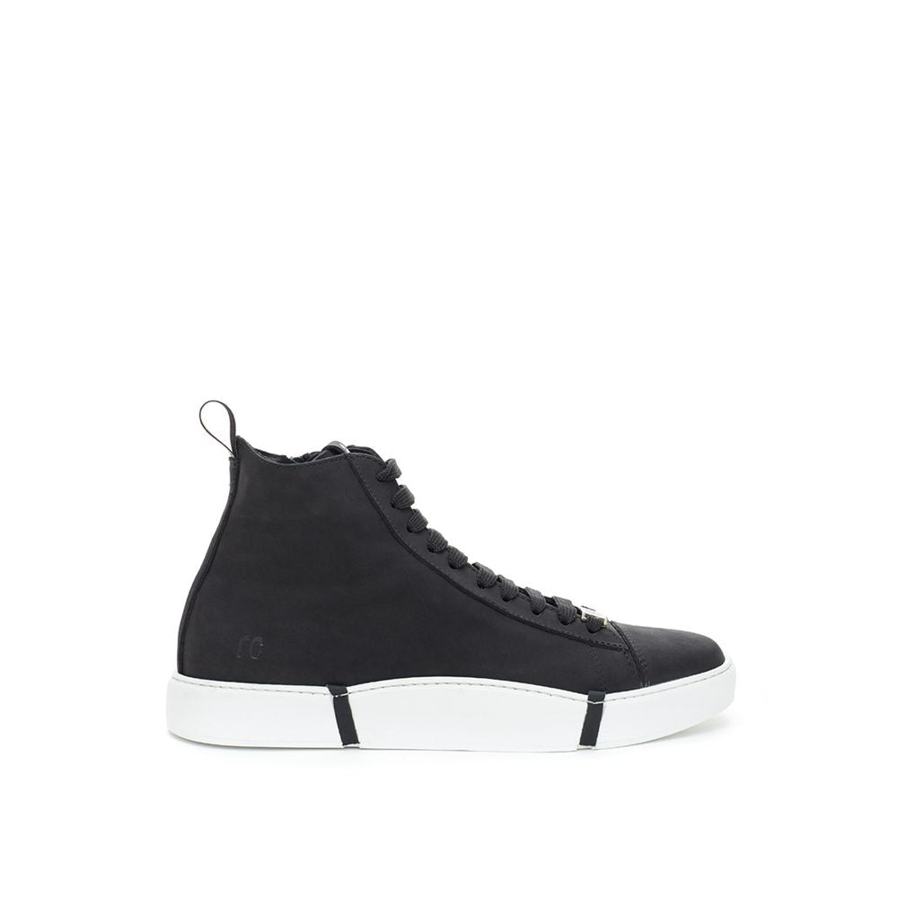 Roberto Cavalli Black Suede Leather Sneaker